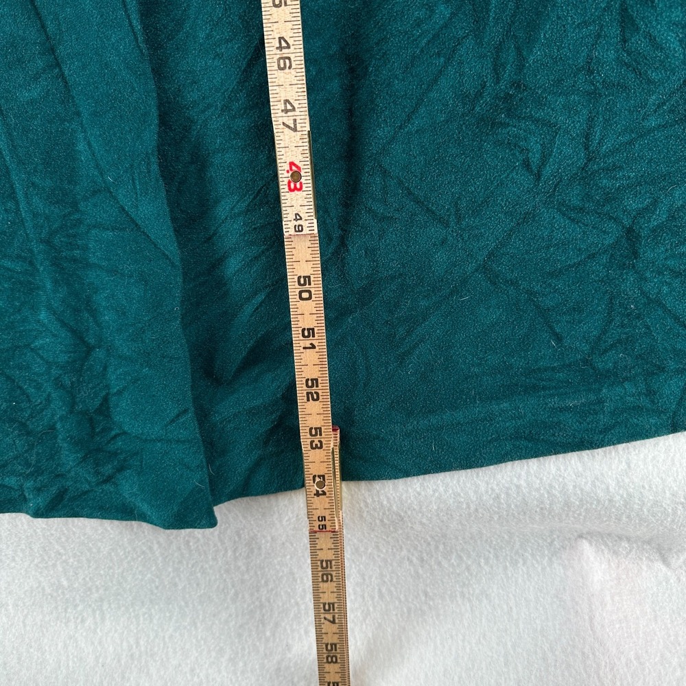 VTG Vanity Fair Velvet Nightgown POCKETS House Coat Snap Front Dress Green XL - Picture 11 of 12